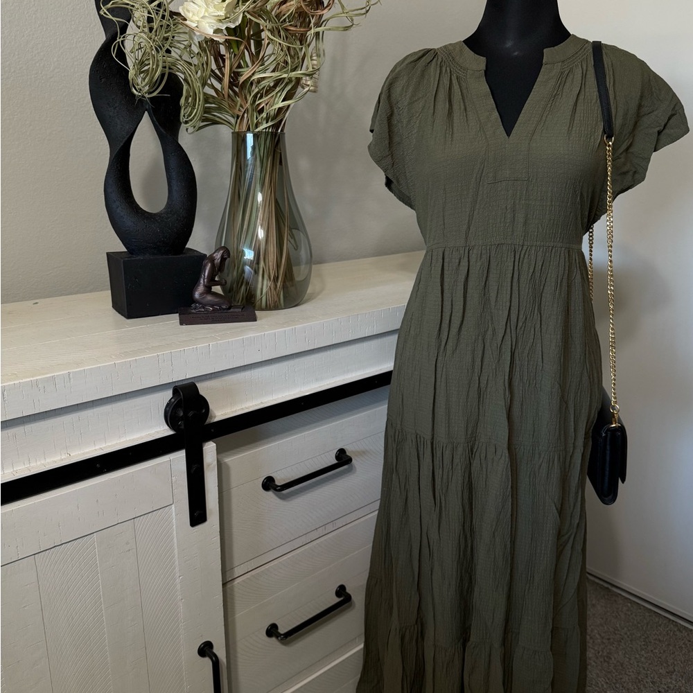 Calvin Klein Olive Maxi Dress